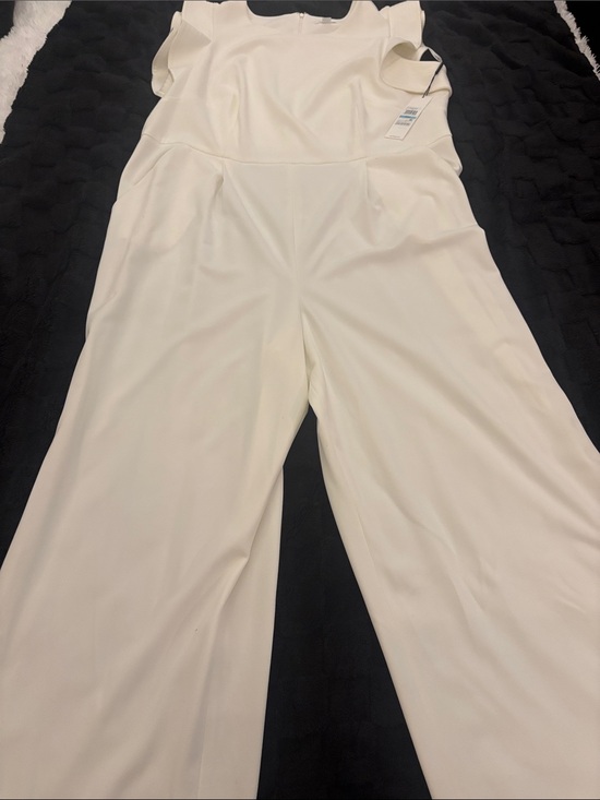 Calvin Klein Pants - Calvin Klein Cream Wide-Leg Jumpsuit